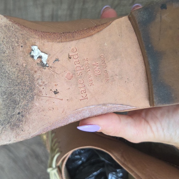 Kate Spade Poppin Oxford Loafers Tan and Gold Flats Size 10 - Picture 8 of 10